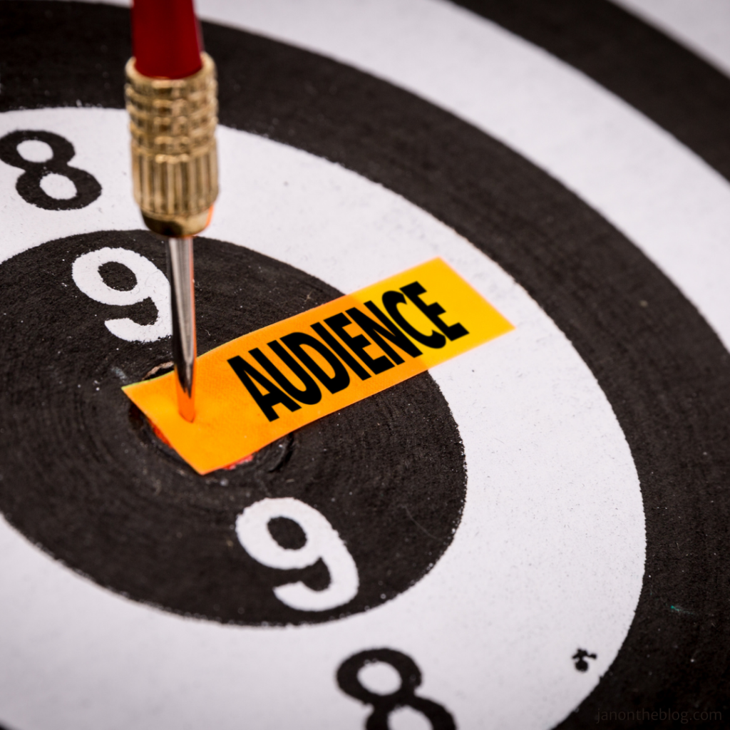 Image of a black and white target with a label reading 'Audience' pinned to the center
